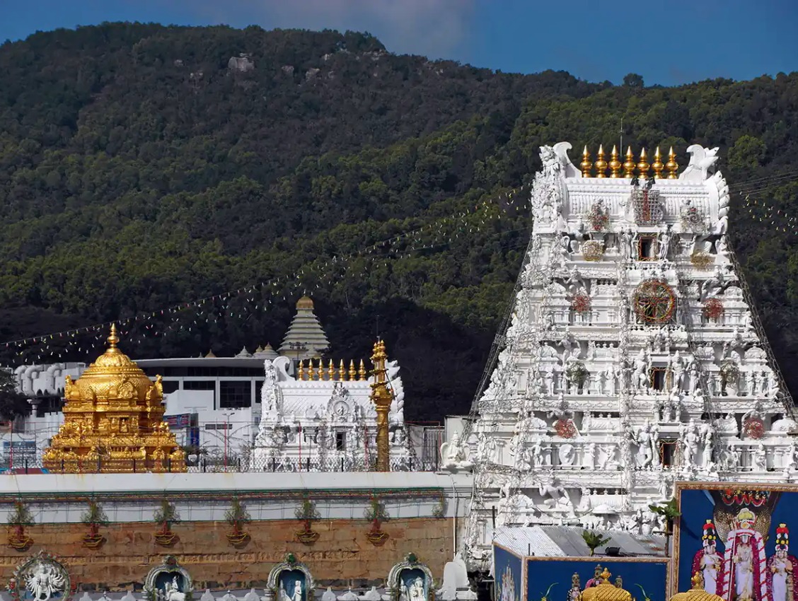 Tirumala temple and gopuram against the sacred hills